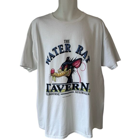 Vintage Mens T Shirt XL Melbourne Australia Pub The Water Rat Beer Tavern 2002 - Picture 1 of 8